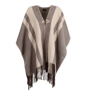 Fay Capes, female, Multicolor, Size: ONE SIZE Hook-Closure Fringed Poncho