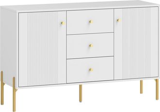 HOMCOM Aparador de sal&oacute;n 120x39.1x76 cm blanco