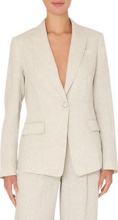 Milly Alexa Linen Blazer In Natural