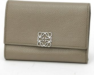Loewe Khaki Leather Wallet (Tri-Fold) (Pre-Owned)