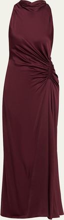 A.L.C. Inez Satin Mock-Neck Gown