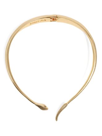 Bimba & Lola snake-head choker necklace - women - Brass/stainless steel - One Size - Gold