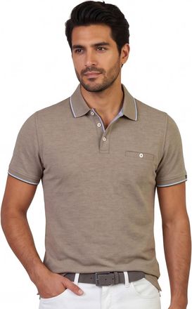 Baileys Poloshirt Baileys bruin normale fit pique met borstzak