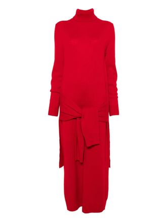 Toteme knitted turtleneck maxi dress - Rood