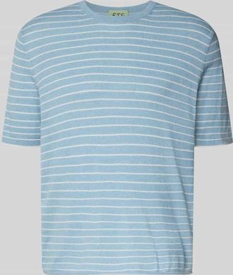 FTC T-Shirt in Strick-Optik mit Kaschmir-Anteil in Hellblau, Gr&ouml;&szlig;e 48