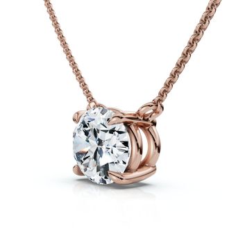 Pompeii3 1Ct Solitaire Oval Diamond Pendant 14k Gold Womens 18 Chain Lab Grown
