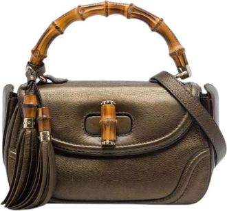 Gucci Pre-owned New Bamboo Satchel - Dames - Vintage Handtas - Bruin - ONE Size - Leer - Vintage