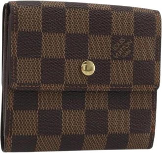Louis Vuitton Pre-owned Vintage Damier Ebene Portemonnee - Dames - Vintage Accessoires - Bruin - ONE Size - Vintage