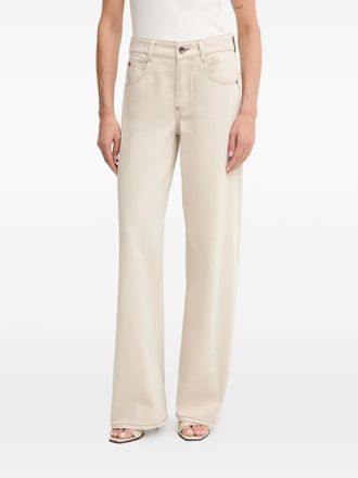 Miss Sixty five-pocket logo-patch jeans - Beige