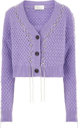Giuseppe Di Morabito Cardigan - Dames - Vesten - Paars - XS - Wol - Truien & Vesten