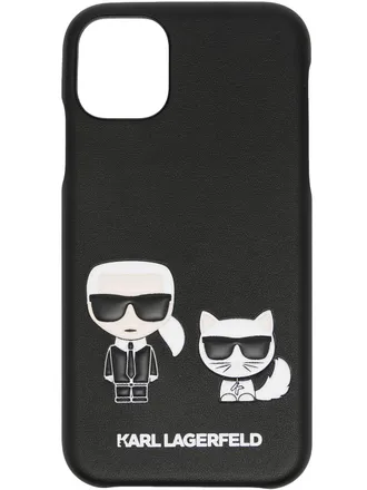 Karl Lagerfeld Karl & Choupette iPhone 11 case - unisex - Polyurethane/Acrylic - One Size - Black