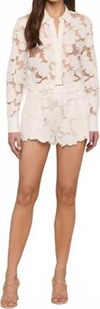 L'agence Laina Pull On Eyelet Short In Ivory