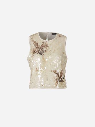 PESERICO Lurex Sequin Top