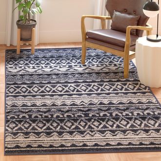 Safavieh Adirondack Machine Made Area Rug, Ivory / Navy Transitional Style Easy Care