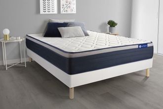 Actisom Somier blanco + colch&oacute;n con espuma viscoel&aacute;stica 120 x 195