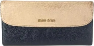Miu Miu Pre-owned Wallets, female, Beige, Size: ONE SIZE Pre-owned Leather Wallet