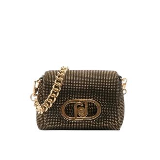 Liu Jo Shoulder Bags, female, Black, ONE SIZE, Puffy Microfiber Bag with Rhinestones