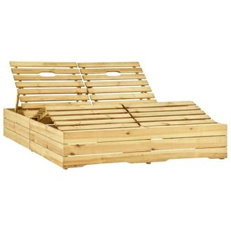 vidaXL vidaXL Lettino Prendisole Doppio in Legno di Pino Impregnato