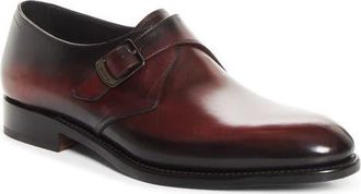 Ferragamo Sullivan Single Monk Strap Oxford in Cordovan/nero at Nordstrom, Size 11.5