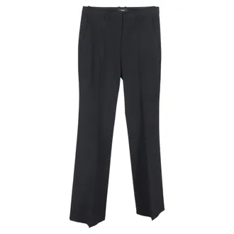 Theory Wide-Leg Trousers in Black wool