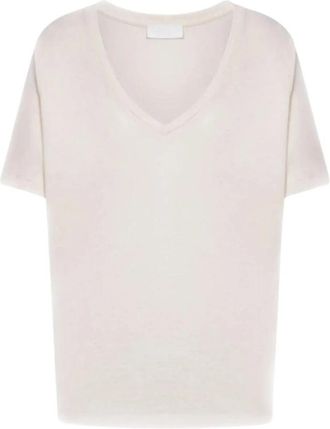 Dondup Regular-fit V-neck T-shirt - Dames - T-shirts - Wit - S - Tops