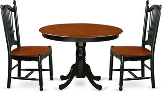 East West Furniture Dining Room Set Black & Cherry, HLDO3-BCH-W