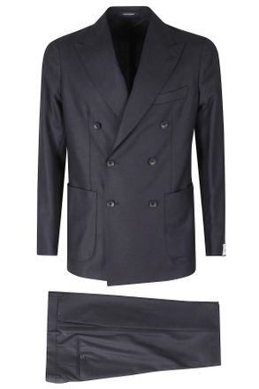 Tagliatore Blue Virgin Wool Double-Breasted Suit