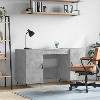 vidaXL Escritorio Madera De Ingenier&iacute;a Gris Hormig&oacute;n 140x50x75 Cm Vidaxl