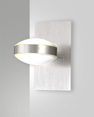 Fabas Luce Lampada Da Parete Mill In Metallo E Metacrilato, Finitura Nichel Satinato, Led Integrato 16w, Luce Calda 3000k, 1510 Lm, Ip20, Codice 3253-21-178
