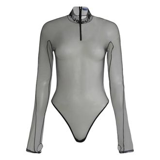 MUGLER Body, female, Black, Size: S Technical fabric bodysuit