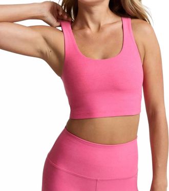 Beyond Yoga Spacedye Twister Cropped Tank Top In Luscious Pink Heather