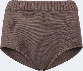 Magda Butrym Ribbed-knit cotton shorts