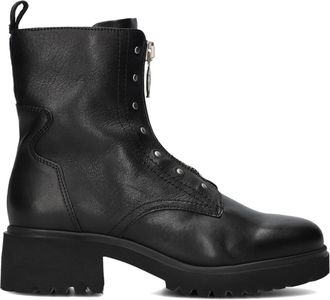 PIEDI NUD 1 Zwarte leren enkellaarzen Segna 05.01 - Dames - Veterlaarzen - Zwart - 40 EU - Leer - Schoenen