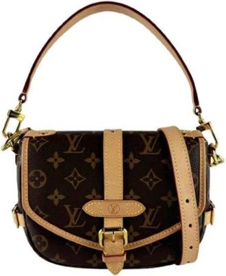 Louis Vuitton Tweedehands Canvas Louis Vuitton tassen - Dames - Vintage Schoudertas - Bruin - ONE Size - Vintage