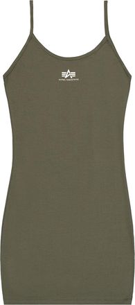 Alpha Industries T-Shirt ALPHA INDUSTRIES Basic Dress SL W, Damen, Gr. M, gr&uuml;n (schwarz olive), Obermaterial: 95% Baumwolle, 5% Elastan, Shirts T-Shirt