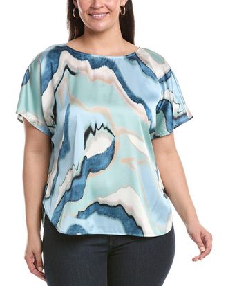 Anne Klein Plus Bateau Neck Top