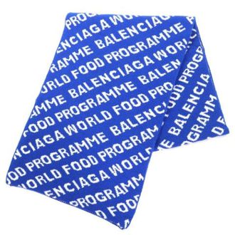 Balenciaga Pre-owned Scarves, female, Blue, Size: ONE SIZE Pre-owned Wool Scarf