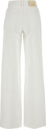 Alexander McQueen High-Rise Wide-Leg Cotton Jean - White