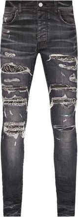 Amiri Slim Fit Jeans, male, Gray, W31, Bandana Thrasher Ripped Jeans in Grey