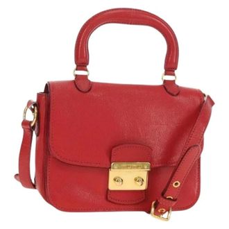 Miu Miu Pre-owned Cross Body Bags, female, Red, Size: ONE SIZE Pre-owned Leather Cross Body Bag