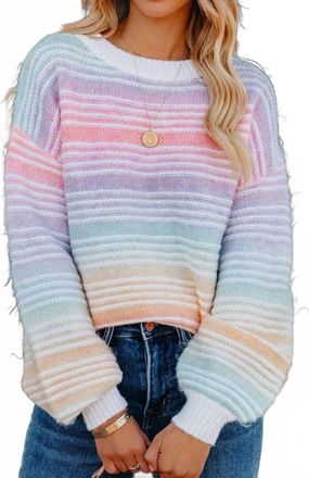Cupshe Pastel Pullover Striped Sweater In Multi-Colored