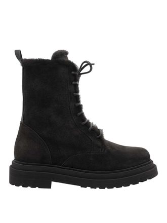 Brunello Cucinelli Suede monile booties