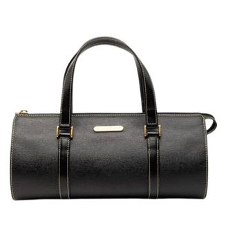 Burberry Pre-owned Handbags, female, Black, Size: ONE SIZE Pre-owned Leather Handbag