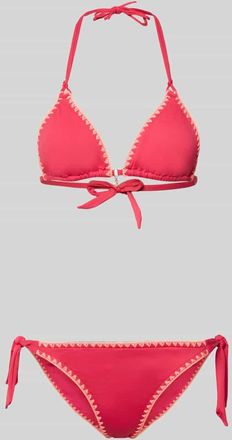 Banana Moon Banana Moon Bikini mit Stitchings und Schn&uuml;rung in Pink, Gr&ouml;&szlig;e XXL