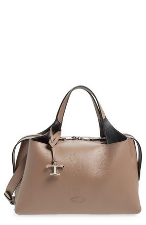 Tod's Medium Leather Tote in Creta/nero at Nordstrom
