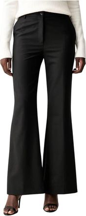 Pinko Wijde broek - Dames - Wijde Broeken - Zwart - M - Wol - Broeken
