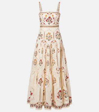 Agua Bendita Floral linen maxi dress