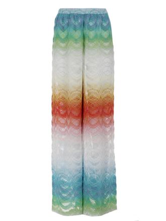 Missoni Gradient Rainbow Wave Viscose Trousers Pants