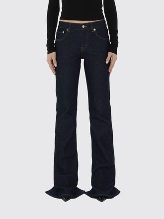 Haikure Chewy Low-Waist Flared Jeans with Hem Slit
