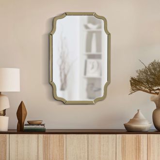 Dmora Espejo Jajce, Marco Contorneado, Forma Rectangular, Tipo De Pared, 60x90h Cm Dorado